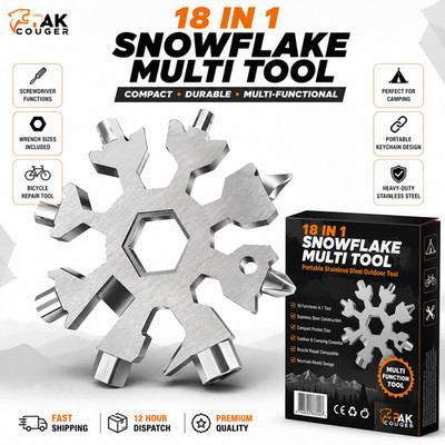 18 in 1 Schneeflocke Multitool Edelstahl Tragbar Stahl Multi-Tool für Outdoor