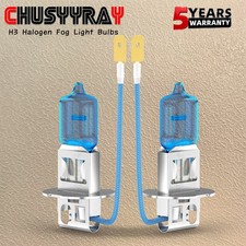 2x H3 Halogen 55w 12v Car Fogdriving Light Bulb Bright Clear Glass Pair Replace