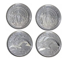 2013 - ARCTIC EXPEDITION QUARTERS CANADA UNCIRCULATED 4 COIN SET - 25C WHALES BU
