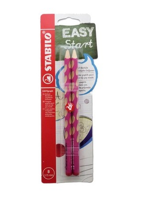 2 x  Stabilo EASYgraph dreikant Bleistift pink Griffzone Rechtshänder 322 / 01 B
