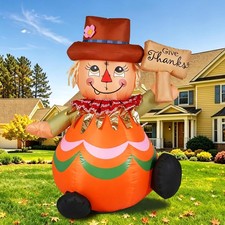 4FT Fall Thanksgiving Inflatables Outdoor Decorations with Built-in LED