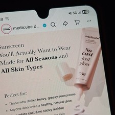 medicube Collagen Glow SPF 50 Broad Spectrum Face Sunscreen Cream 1.69 oz