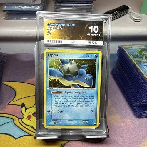 Pokemon Lapras EX Legend Maker Holo Rare #8 ACE 10 Gem Mint