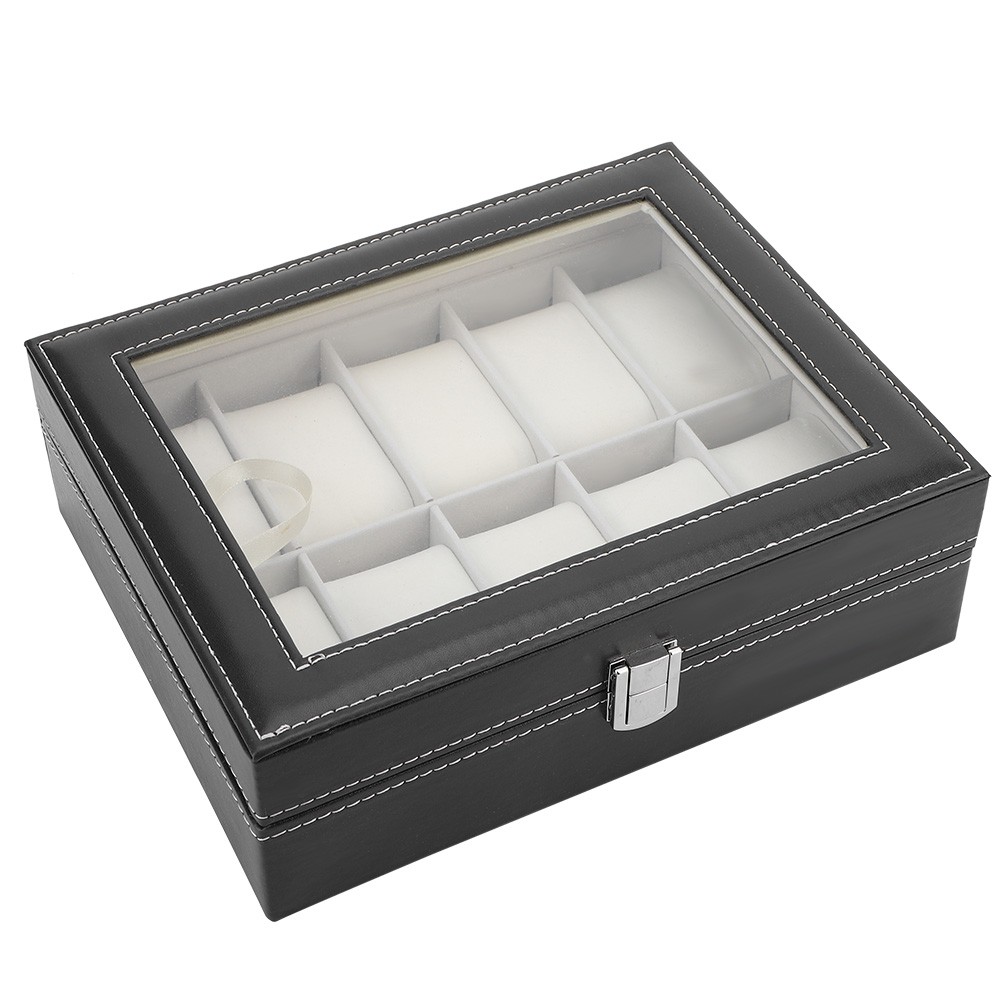 Portable PU Leather Watch Bag 10 Slots Jewelry Display Case Storage Holder