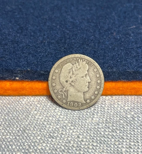 (#101912) Barber Quarter: 1902.  VG+