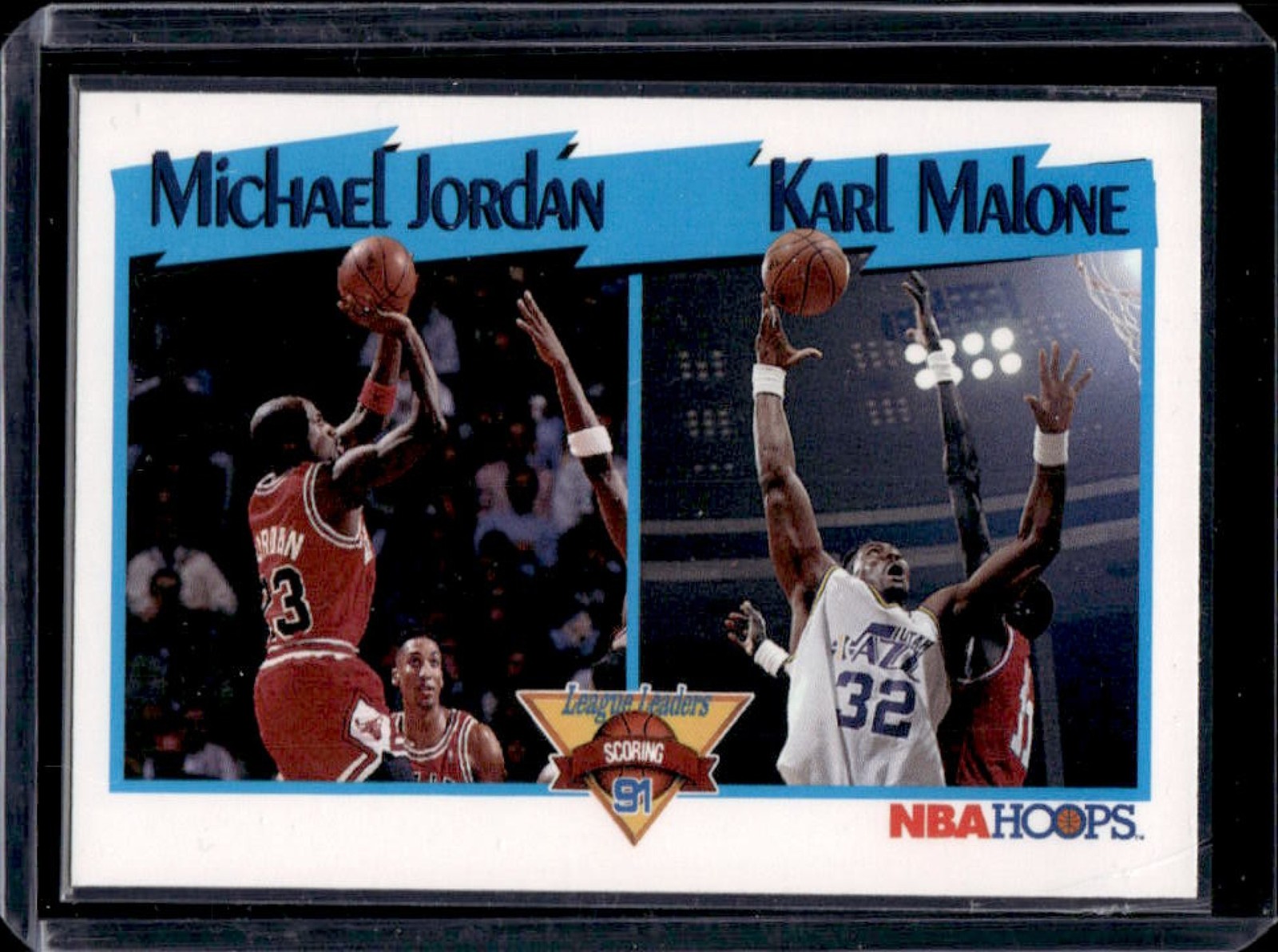 1991-92 Hoops Michael Jordan Karl Malone League Leaders #306 Bulls Jazz