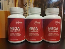 MegaSporeBiotic Probiotic, Gut Health, Authentic, Daily Immune Supp, 3PACK 180CT