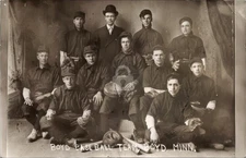 1908 Studio Boyd MN Minnesota Baseball Team RPPC Photo Postcard COPY
