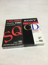 BUSH & SONY High Quality VHS Video Cassette Tape E-180 2x 3hrs Blank Sealed