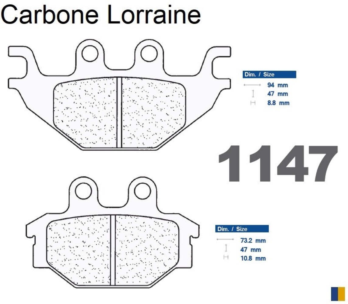 Plaquettes de frein Carbone Lorraine 1147 RX3 pour moto routière