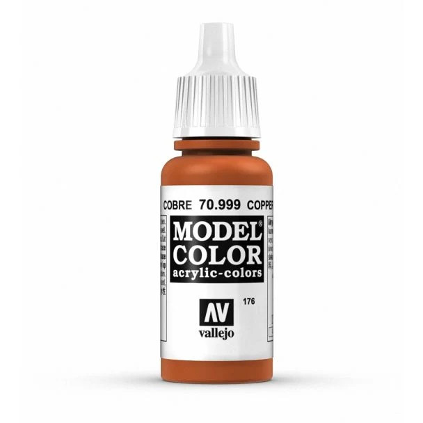 Vallejo 999 Model Colour Copper 18ml Paint Dropper Bottle - Image 3