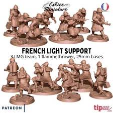 Eskice Miniature WW2 Early War French Infantry Light Support Weapons NO BASES 3D