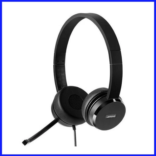 Lenovo USB Headset Stereo 100 - Dual Ear Stereo Headset -Plug & Play -Microphone