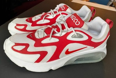 Nike Air Max 200 University Red White Silver Mens 12 Trainer Sneakers AQ2568-100