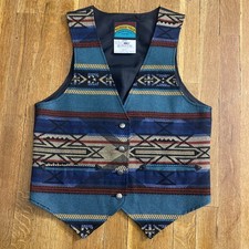 Vintage Pioneer Wear Vest Women’s M Aztec Style 22835 Made In USA Southwestern