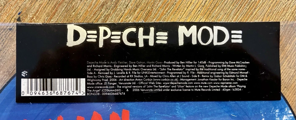 DEPECHE MODE John The Revelator Unkle Remix 7inch Single Vinyl Picture Disc Rare - Bild 4 von 4