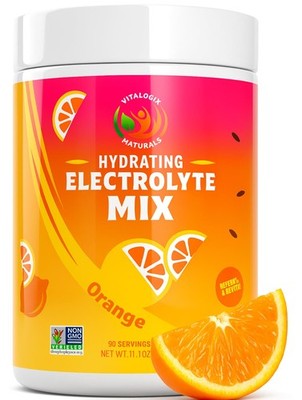 Electrolyte Powder Zero Sugar Orange Hydration Mix 90 Servings Keto Vegan Gluten