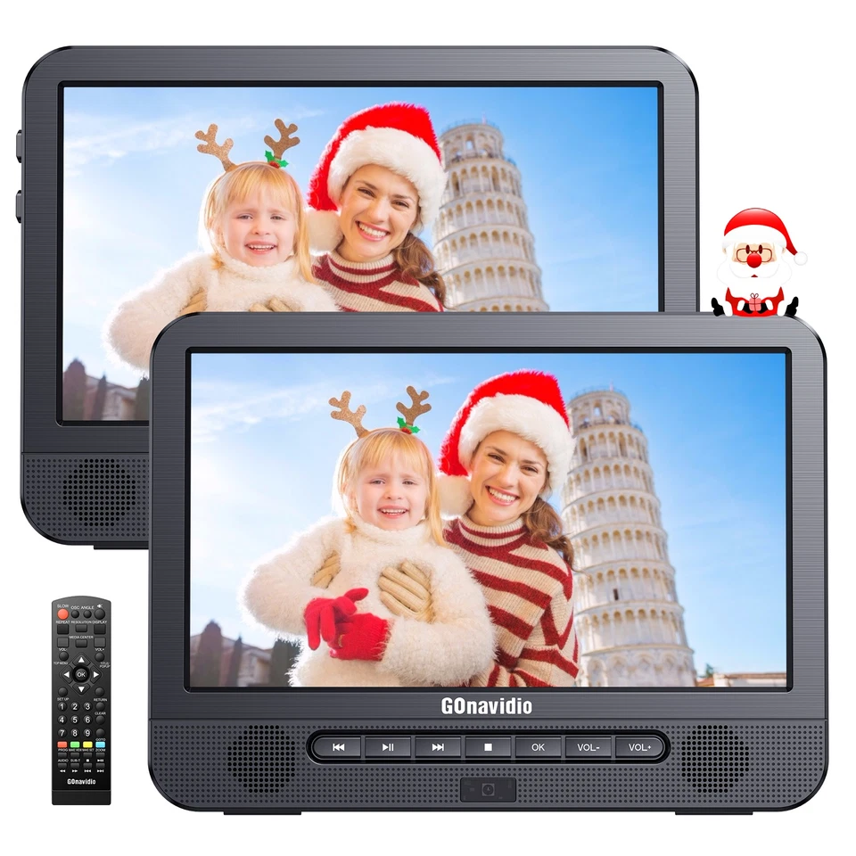 10.1'' Dual Screen Portable Blu Ray Player for Car 1080P HDMI Sync Screen USB SD - Image 2 of 4