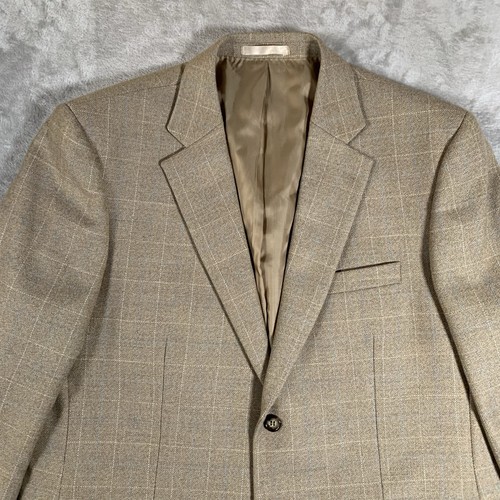 Brook Taverner Jacket Mens 44 S Green Tweed Wool Check Sports Golden Tan Corn - Picture 2 of 13