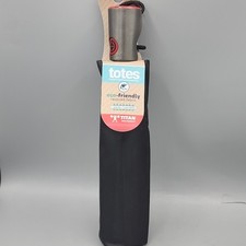 Totes Rain  Sun Titan Auto Open Umbrella with Large 43" Coverage New Black