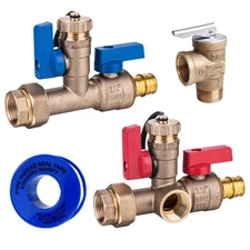 Inc - 3/4 inch PEX A Tankless Water Heater Isolation Service Valve Kit – Incl...