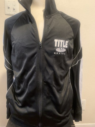 Title Boxing Men’s Black White Zip Up Warm Up Fighting Boxer Active Jacket Sz M - Imagen 5 de 19