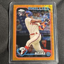 2024 Topps Chrome Logofractor Johan Rojas Orange Refractor Rookie RC /25 #273 SP