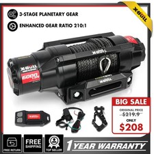 X-bull Atv Winch Kit 6000lb Remote Control Synthetic Rope Atv Utv 44 12v Ip68