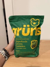 Grüns Super Greens Gummy Bears: 20+ Vitamins and Minerals, Prebiotics 224-Pack