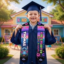 Custom Stitch Aloha Summer Vacation Class Of 2026 Kindergarten Graduation Stole
