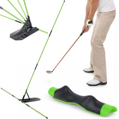 Golf Alignment Sticks & Swing Trainer Set Adjustable 7-Angle Holder & Grip Tr...