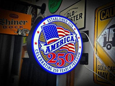 Amerika 250 Jubiläum 35 cm (13,8'') 2-seitiges LED-Leuchtkastenschild - Wanddeko