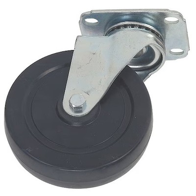 Swivel Nsf-Listed Plate Caster, Rubber, 5 In., 200 Lb.,  4W907
