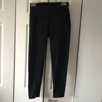 Women s Activewear Stretch Leggings W/Bootie Gathers Sz L Black ECHT