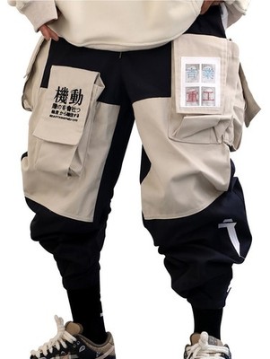 Niepce Japanese Streetwear Kanji Joggers Cargo Pants for Men