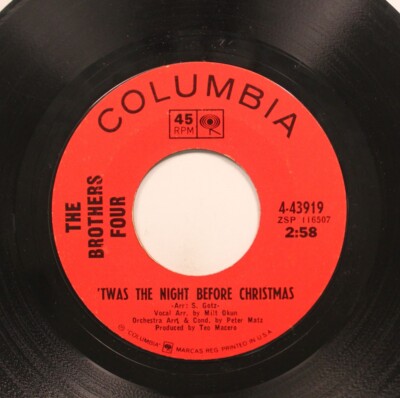 Weihnachten Selten 45 The Brothers Four - Twas Night Before Christmas / I'Ll Be