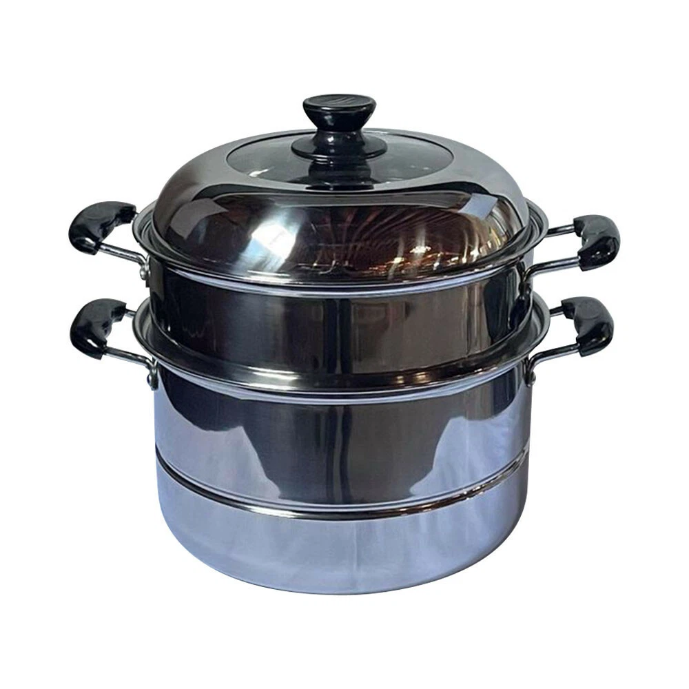 2-Tier Stainless Steel Food Steamer,Dumpling Steamer,Vegetable Steamer 10.2"
