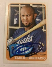 EMILIO BONIFACIO SIGNED 2014 TOPPS HERITAGE CARD AUTO