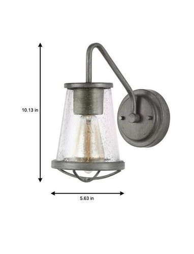 Home Decorators Georgina 1-Light Weathered Iron Industrial Wall Mount Sconce - Picture 3 of 7