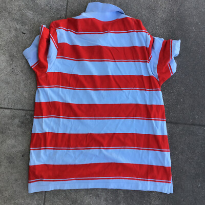 XL ラガーシャツ 海外古着 レトロ FOX ビンテージ70's80's☆GANTコットンラガーシャツ赤×白sizeL