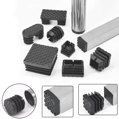 Non-slip PP Plastic End Caps Blanking Square/Oval/Round Bung Inserts Black
