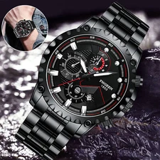 Waterproof Men's Luxury Watch Stainless Steel Quartz Luminous Classic Wristwatch