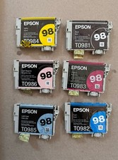 Epson 98 T098 Ink 6-pack Genuine For Artisan 700 710 725 730 800 810 835