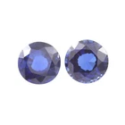 Natural Ceylon Royal Blue Sapphire Loose Round Cut Gemstone Matched Pair 9x9 MM