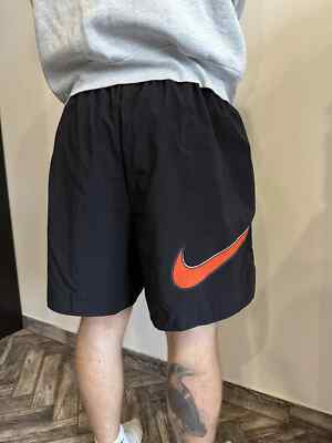 VINTAGE 1990s 90s NIKE NYLON SHORTS BIG LOGO CENTRE LOGO SMALL