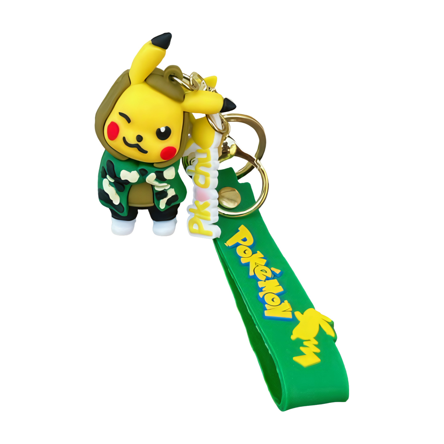 Pokemon Cards Key Ring Character Pikachu Color Green