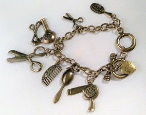 Betsy Johnson Cosmetologist Bracelet Hair Stylist Blow Dryer Brush