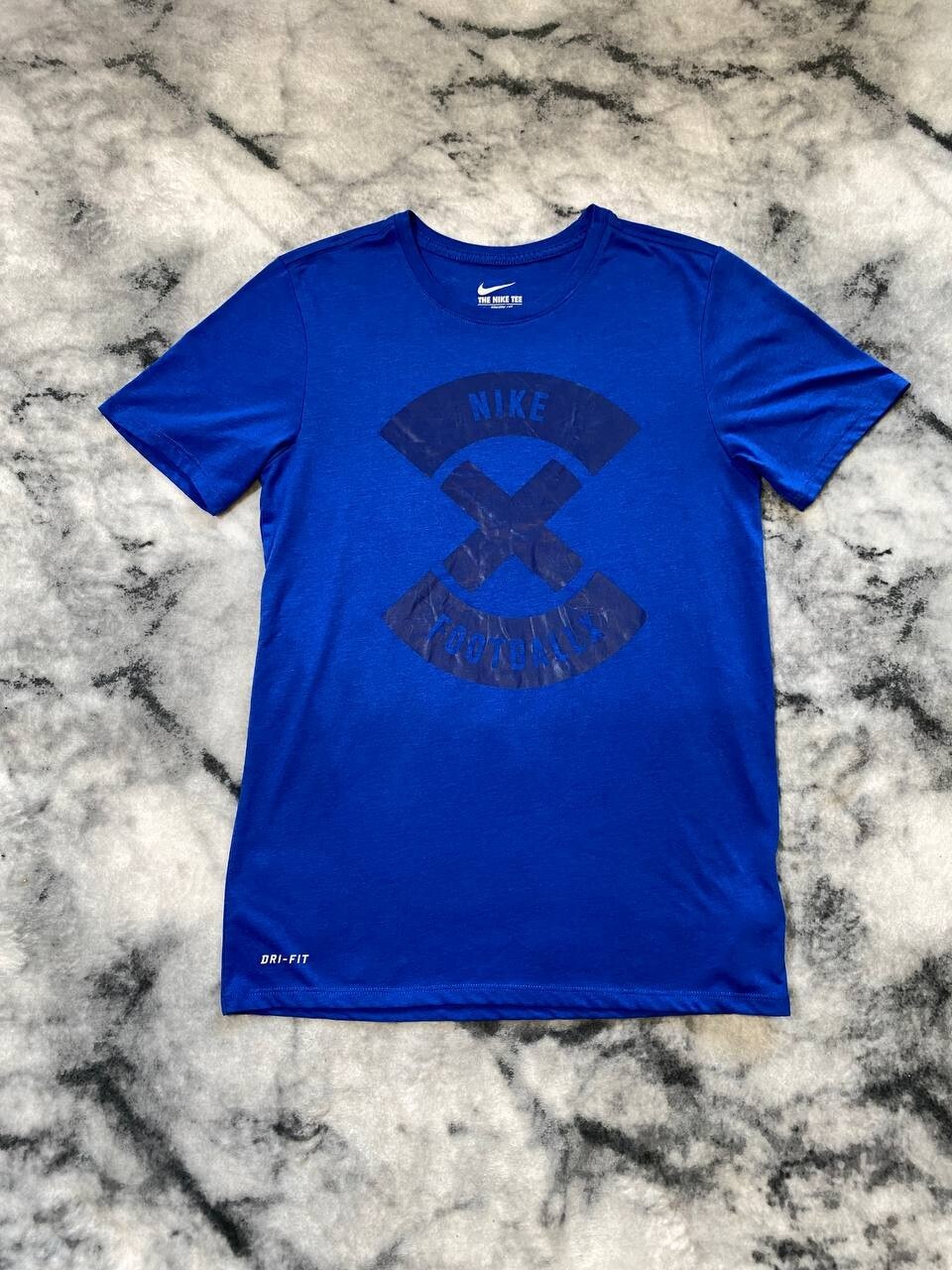 Vintage Blue Tee Nike Big Logo Sports Jersey