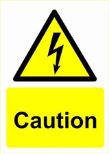 Image of CAUTION SIGNS - Warning Signage - 3mm Foamex Solid Plastic / Vinyl Sticker
