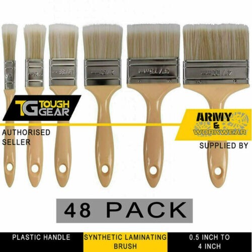 48 x Disposable Economy Paint Brushes Laminating & Adhesive paint Brush Pack GRP